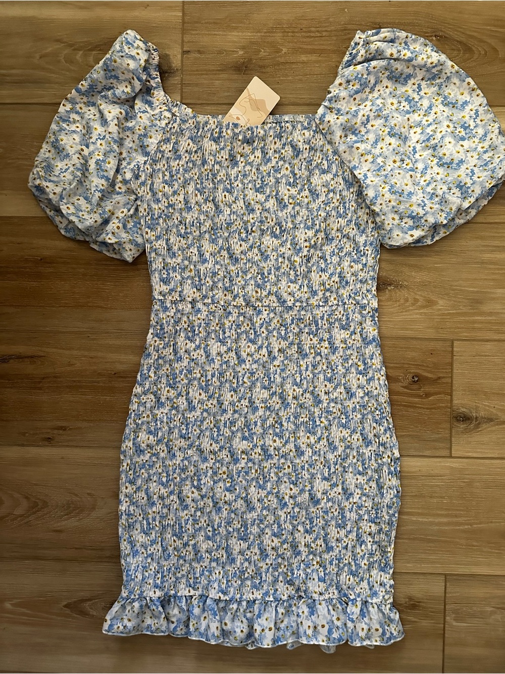 Smocked BodyCon Dress L NWT - Picture 3 of 8